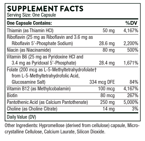 Stress B-Complex Supplement Facts