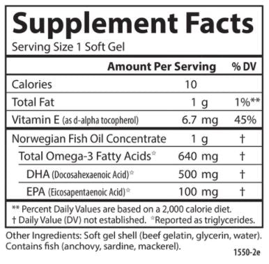 Super DHA (Carlson Labs) Supplement Facts