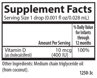 Super Daily D3 Baby (Carlson Labs) Supplement Facts
