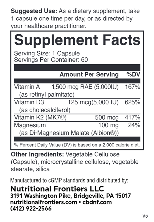 Super K2 Plus Nutritional Frontiers supplement facts