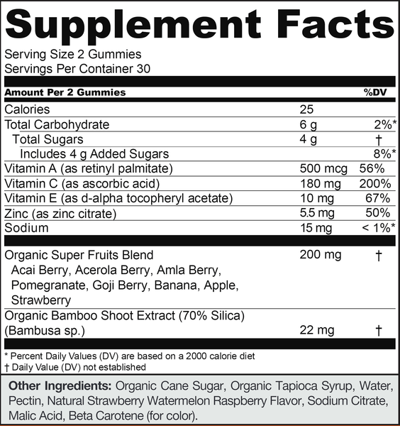 Super Fruits Gummies (Goli Nutrition) Supplement Facts