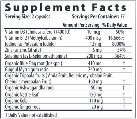 Thyroid Px (Restorative Formulations) Supplement Facts