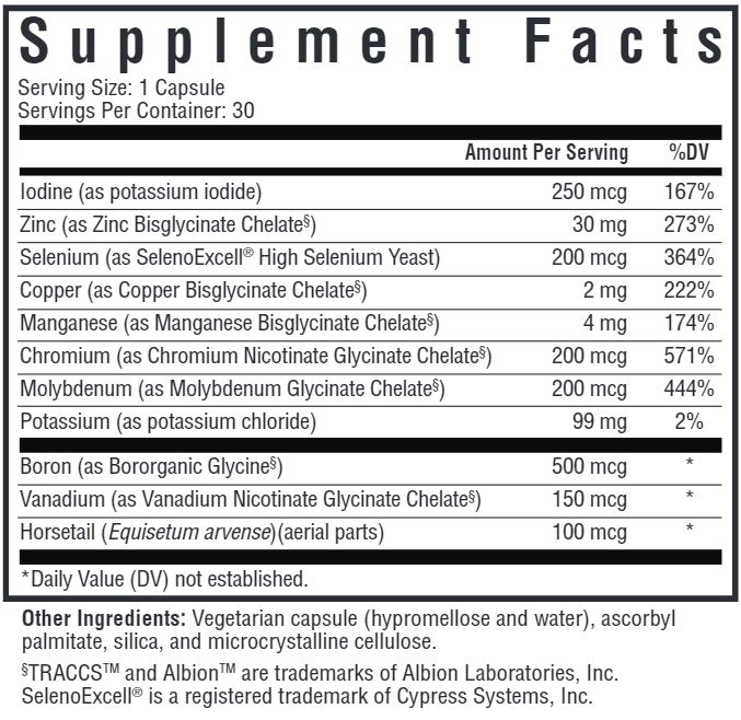 Trace Minerals Complex Seeking Health