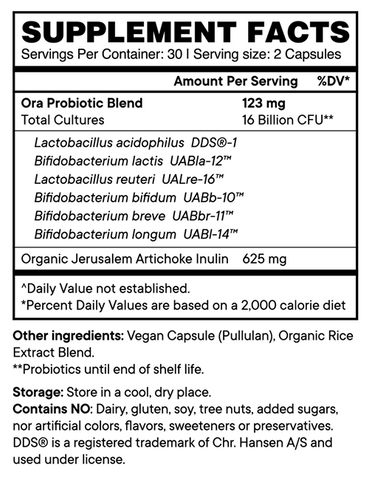 Trust Your Gut: Organic Probiotic & Prebiotic Capsules (Ora Organic)