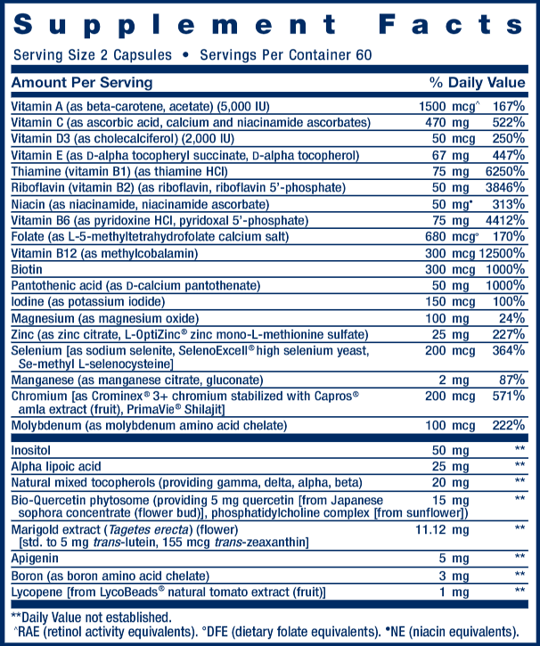 Two-Per-Day Tablets (Life Extension) Supplement Facts