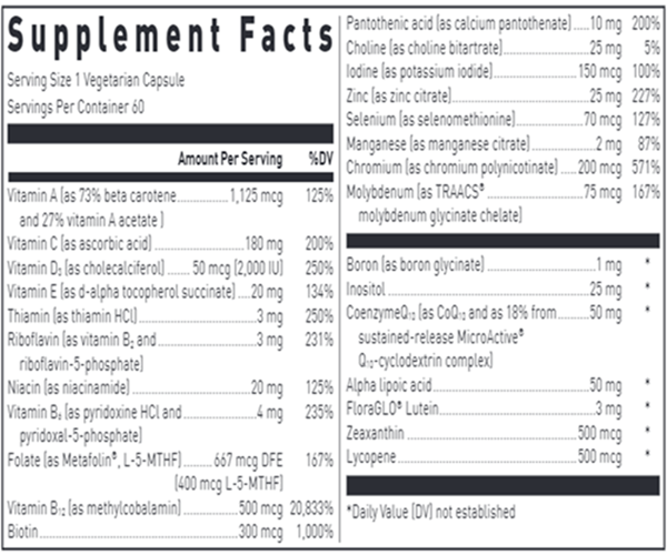 ULTRA PREVENTIVE® 1 DAILY (Douglas Labs) supplement facts