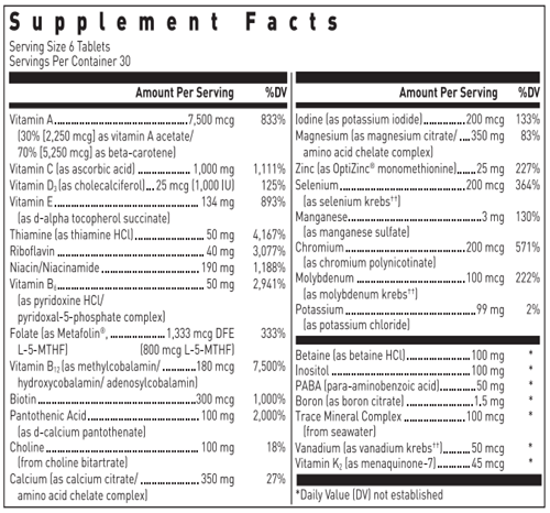 ULTRA PREVENTIVE® III (Douglas Labs) supplement facts