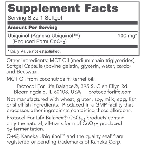 Ubiquinol 100 mg (Protocol for Life Balance)