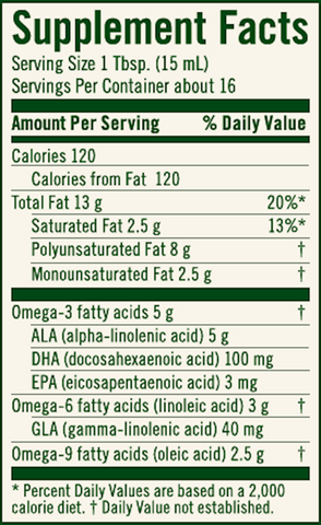 Udo's Choice DHA Oil Blend (Flora) Supplement Facts