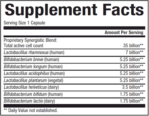 Ultimate Prob Seniors 35 Bil (Natural Factors) Supplement Facts