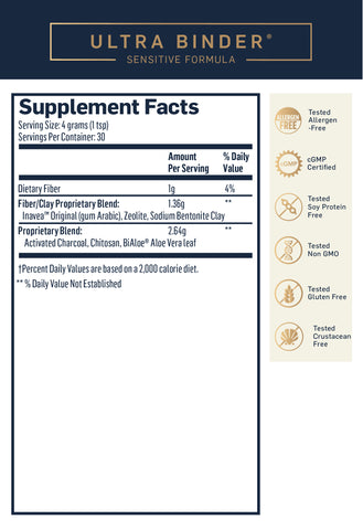 ultra binder sensitive formula quicksilver supplement facts