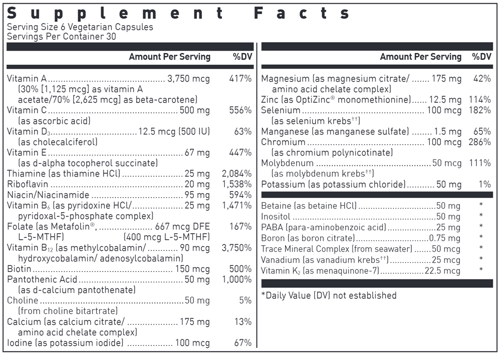 Ultra Preventive® III (Douglas Labs) supplement facts