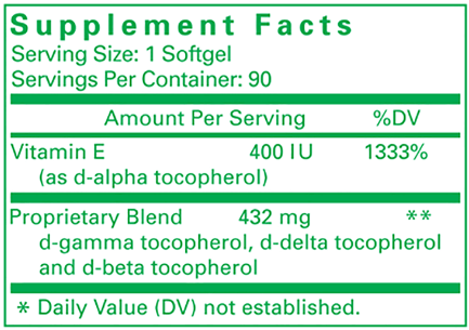 Unique E Tocopherols (AC Grace) Supplement Facts