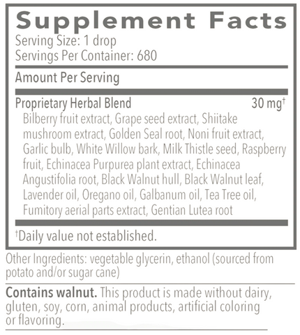 Biocidin Broad Spectrum Liquid Formula (Biocidin Botanicals) Supplement Facts