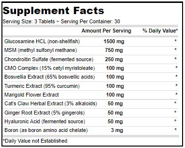 Vegan Glucosamine-MSM-Chondroitin Plus (Deva Nutrition LLC) Supplement Facts