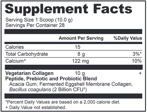 Vegetarian Collagen Peptides Powder (Ancient Nutrition) Supplement Facts