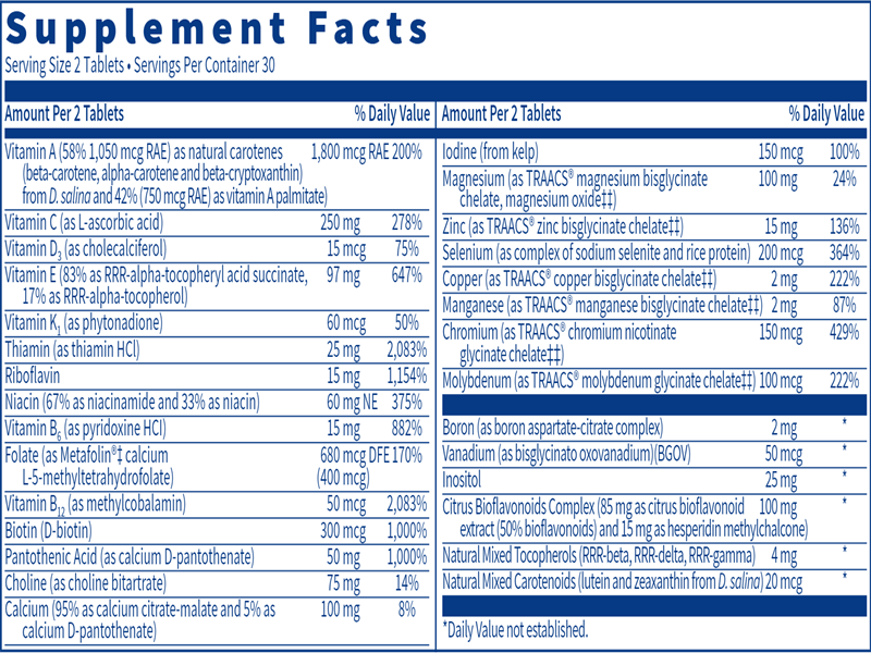 VitaPrime Tablets Iron Free (Klaire Labs)