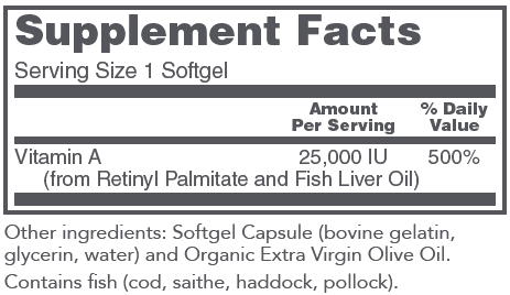 Vitamin A 25,000 IU (Protocol for Life Balance)