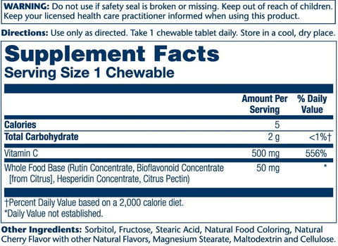 Vitamin C Chewable 500 mg Solaray