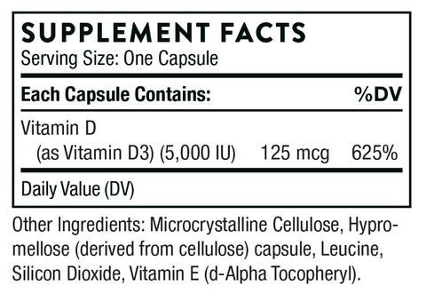 D-5,000 Supplement Facts