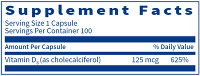 Vitamin D3 5000 IU (Klaire Labs)