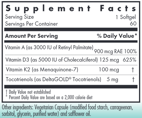 Vitamin D3 Complete 5000 Daily Balance with A and K2 Nutricology