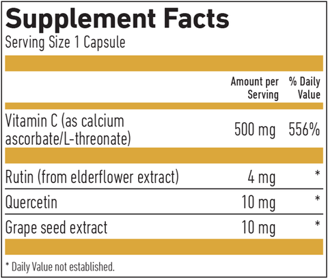 Vitamin C 500 mg Buffered GOLD (Biogena) Supplement Facts