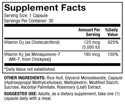 Vitamins D3 & K2 (Dr. Mercola)