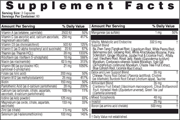 Women's Longevity Rhythms (EcoNugenics) Supplement Facts