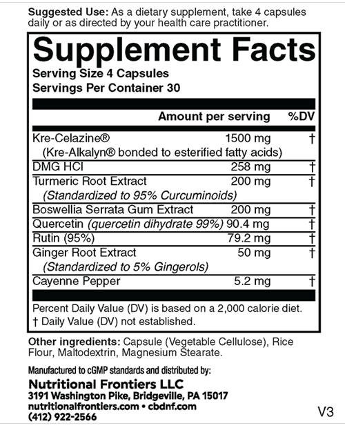 X Flame Nutritional Frontiers supplement facts