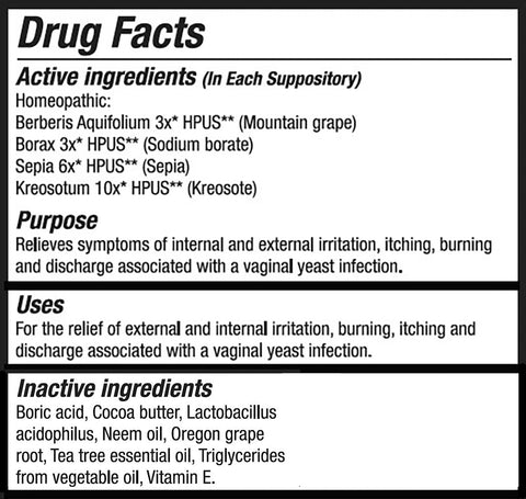 Yeast Arrest (Vitanica) Drug Facts