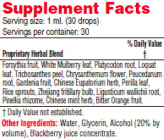 Yin Chao Junior (Health Concerns) Supplement Facts