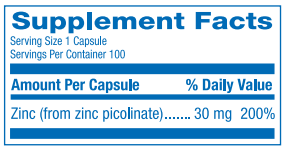 ZINOTATE (Anabolic Laboratories) Supplement Facts