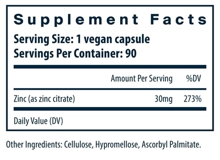 Zinc Citrate 30 mg Vital Nutrients