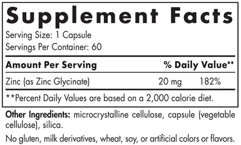 Zinc Glycinate 60 Capsules