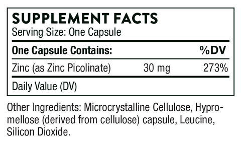 Zinc Picolinate Supplement Facts