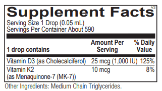 Vitamin D3 with K2 Liquid Ortho Molecular