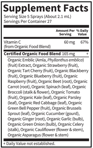 mykind Organics Vitamin C Orange Tangerine (Garden of Life) Supplement Facts