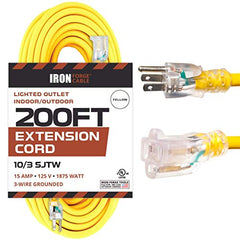 1 Ft Extension Cord with Switch On/Off - 16/3 STJW White Cable with 3 -  iron forge tools