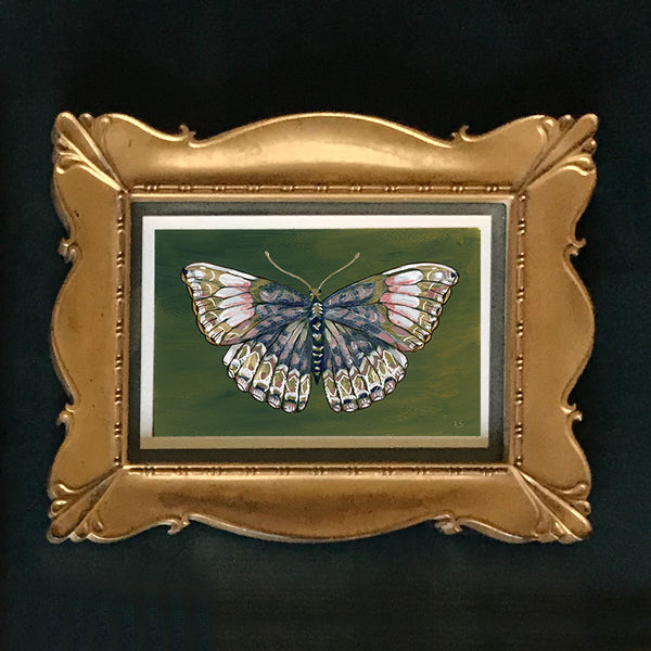 Green Butterfly Gold Frame
