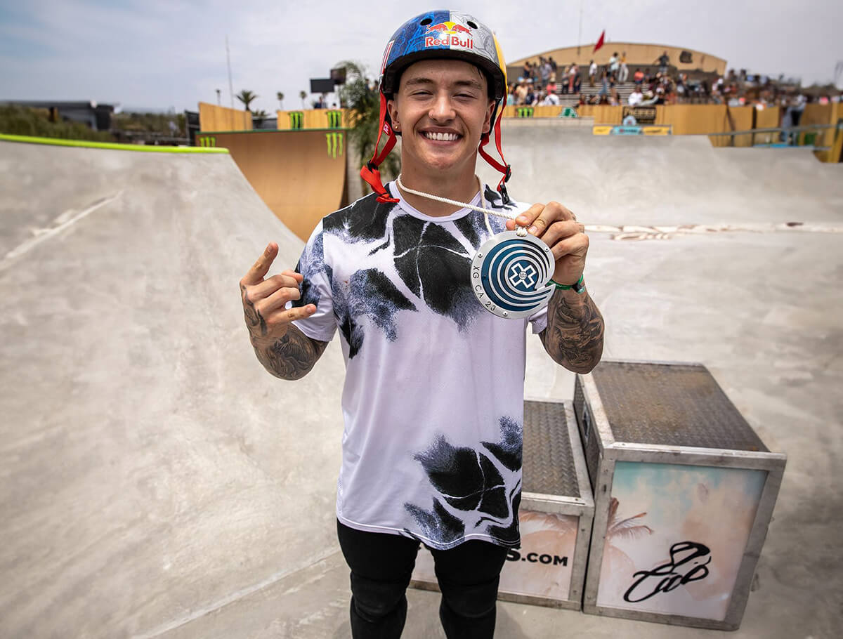 Kieran Reilly With X Games Silver Medal For BMX Park Best Trick