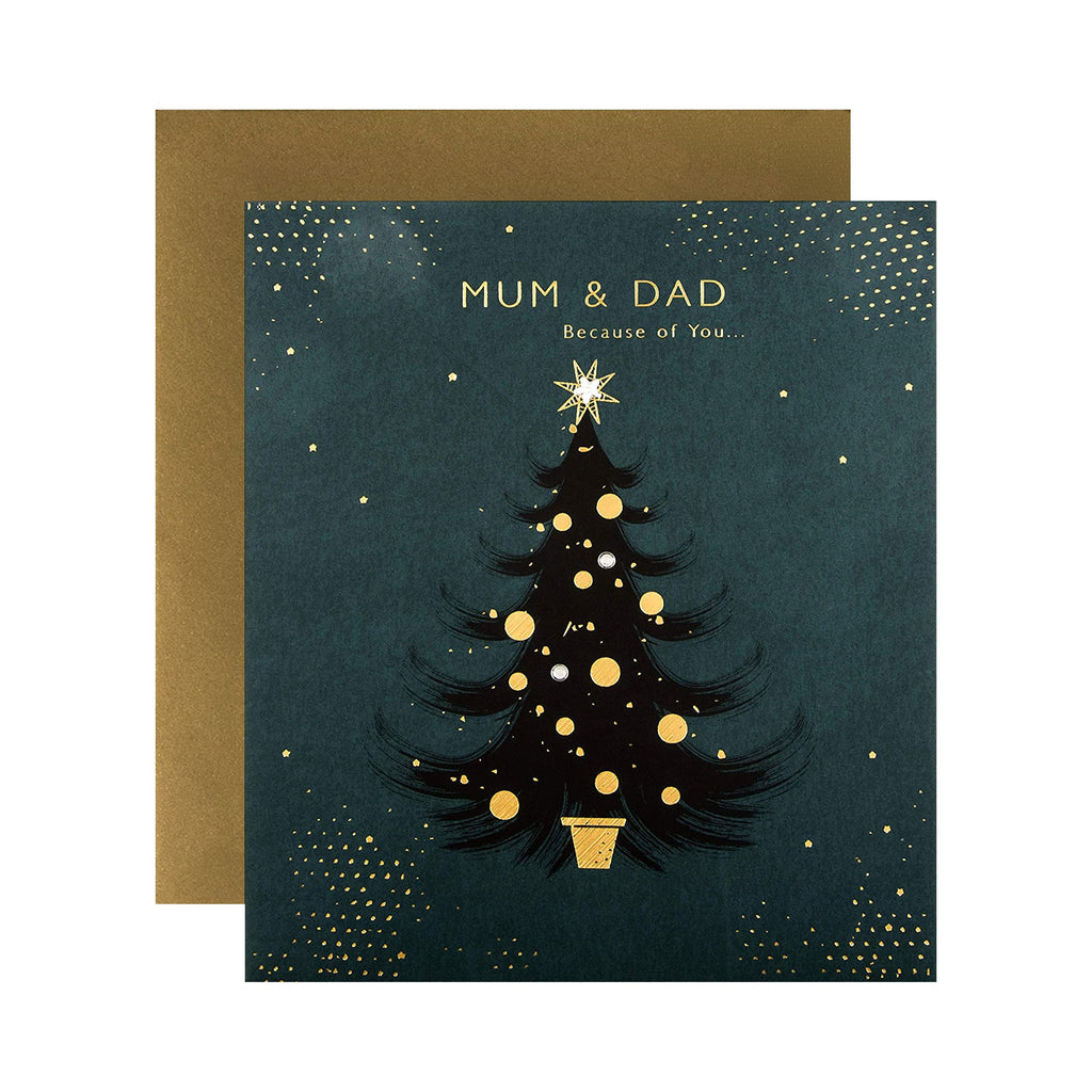Christmas Card For Mum & Dad -  Contemporary Christmas Tree Design