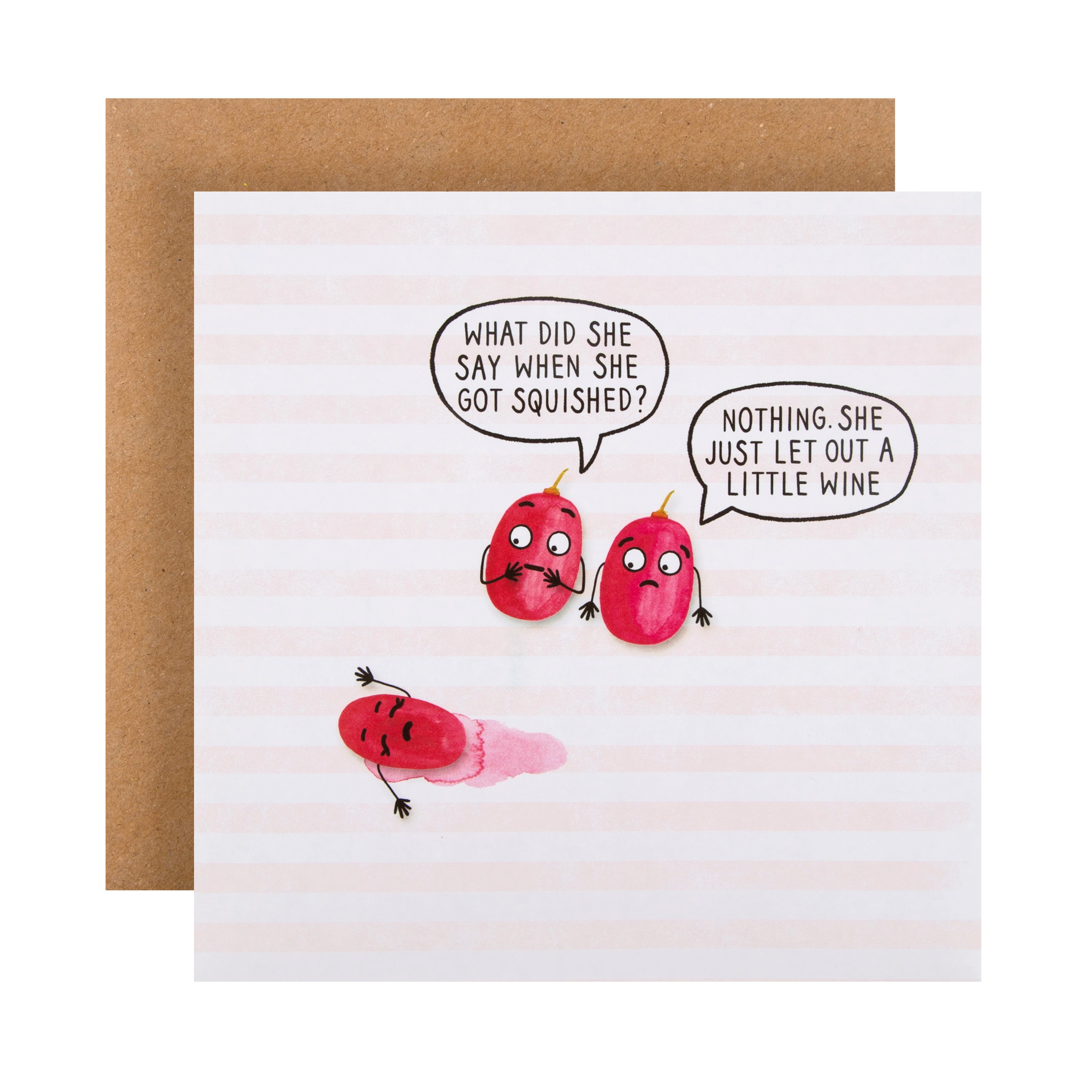 Any Occasion Card - Cartoon Style 'Pump Up the Pun' Grape Design