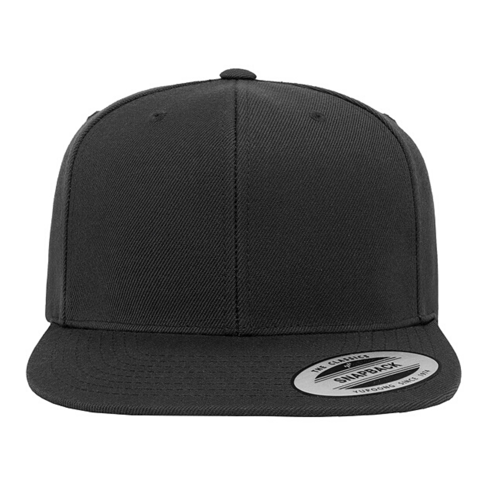 Black with Black Brim Yupoong Flexfit Classic Snapback Hat – Lyte Up ...