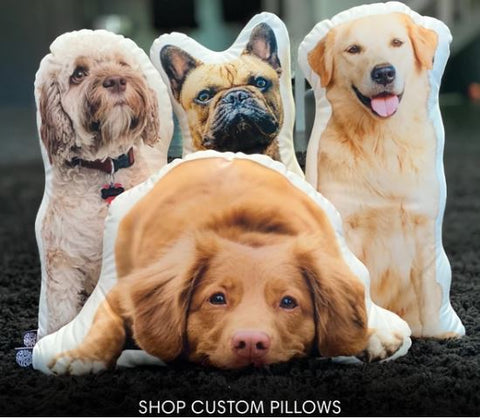 all about vibe custom dog shaped pillows