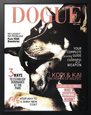 DOGUE By Gina Dog Magazine Style Photo Framed: Classic Theme Product Pic