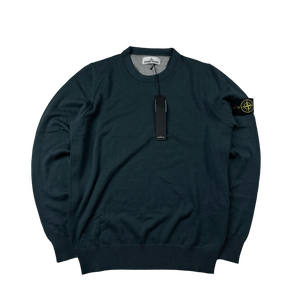 Stone Island 2023 Grey 100% Lana Wool Ribbed Jumper - Medium 