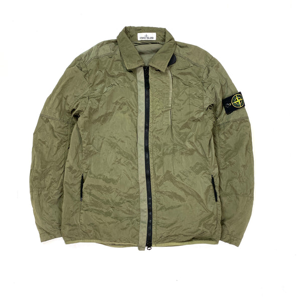 Stone Island Olive Shimmer Nylon Metal Overshirt – Mat's Island