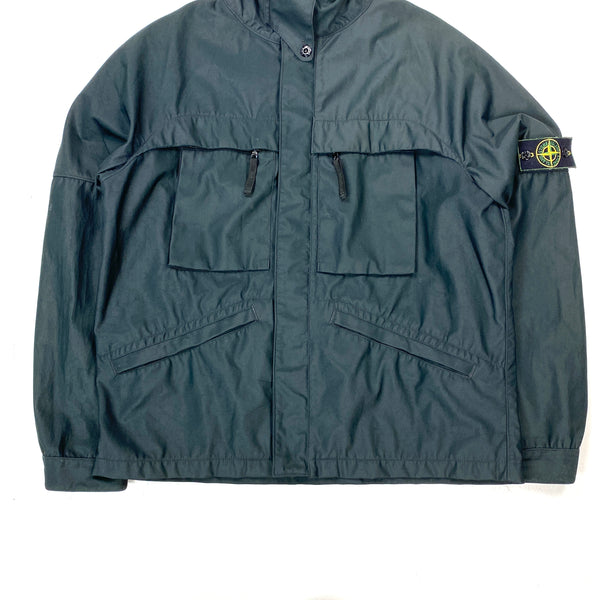 KIDS STONE ISLAND CANVAS OVERSHIRT JACKET BLACK | lupon.gov.ph