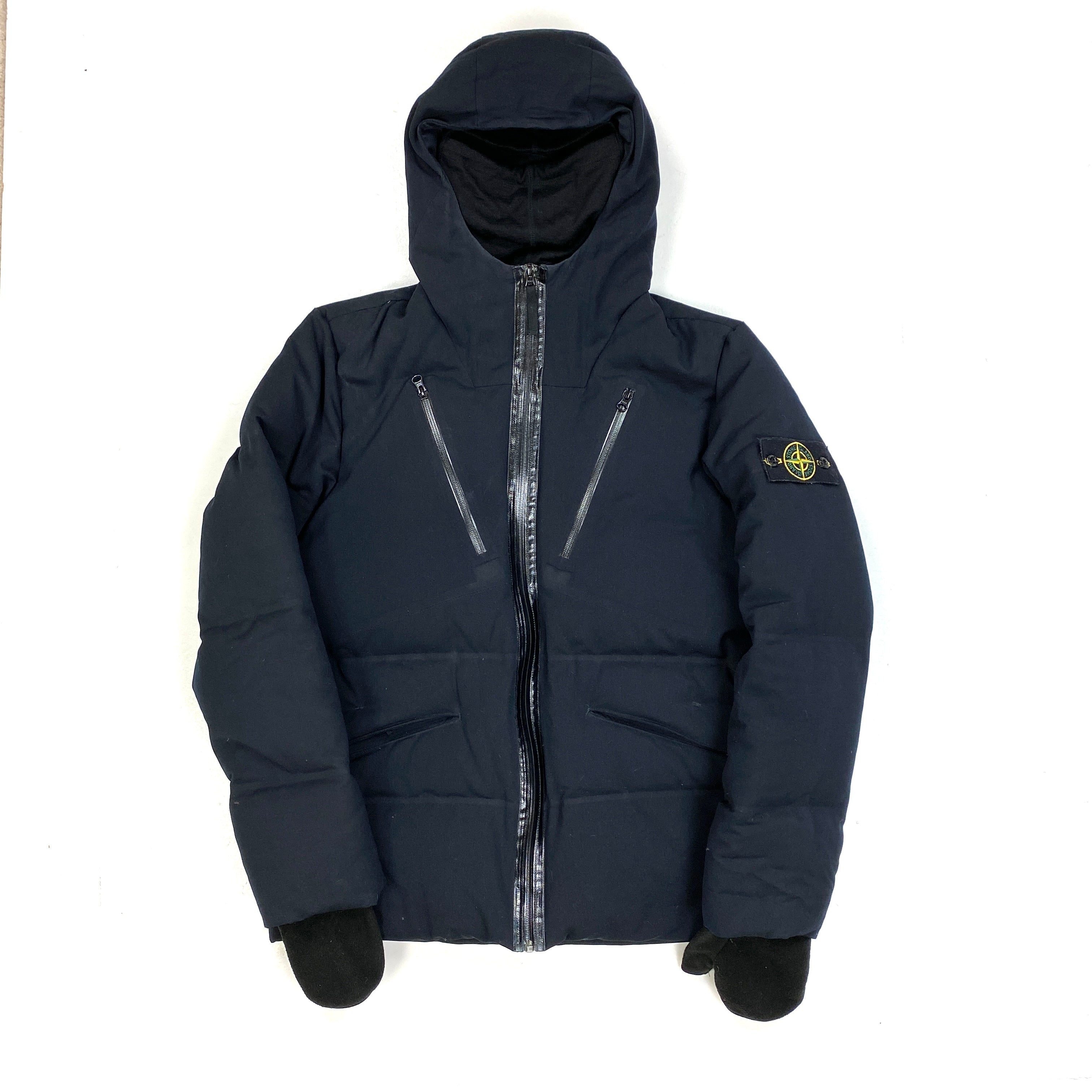 Stone Island Dark Navy Wool Repellent Balaclava Jacket – Mat's Island